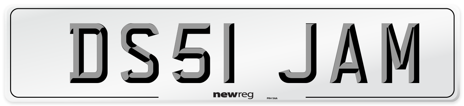 DS51 JAM Number Plate from New Reg